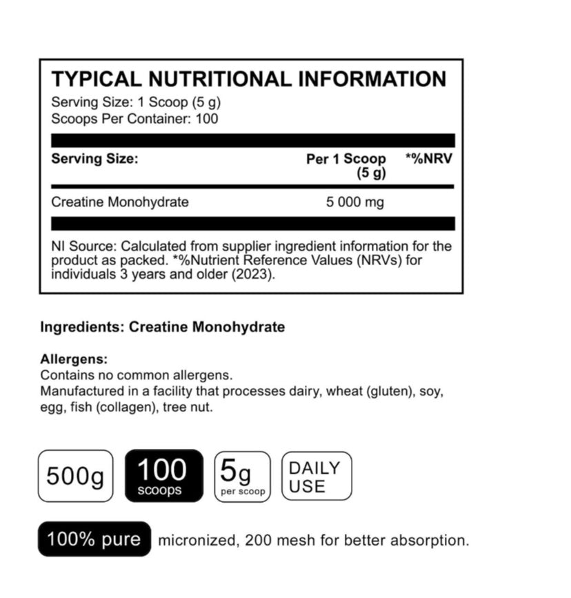 Creatine Monohydrate - 100 servings - Naked Powders