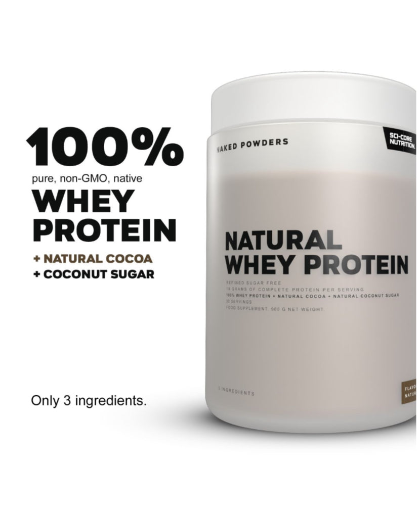 Natural Whey Protein + Natural Cocoa + Coconut Sugar - 900g