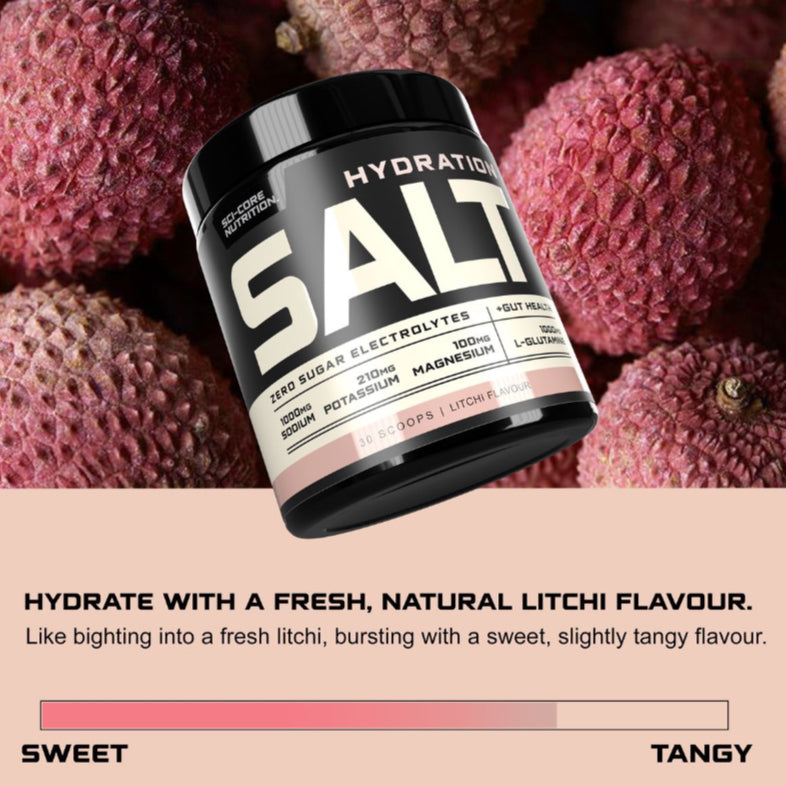 Hydration Salt - Zero Sugar Electrolytes - 30 Servings - Litchi