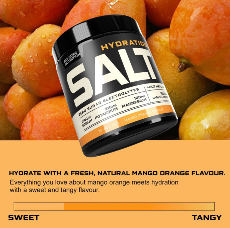 Hydration Salt - Zero Sugar Electrolytes - 30 Servings - Mango Orange