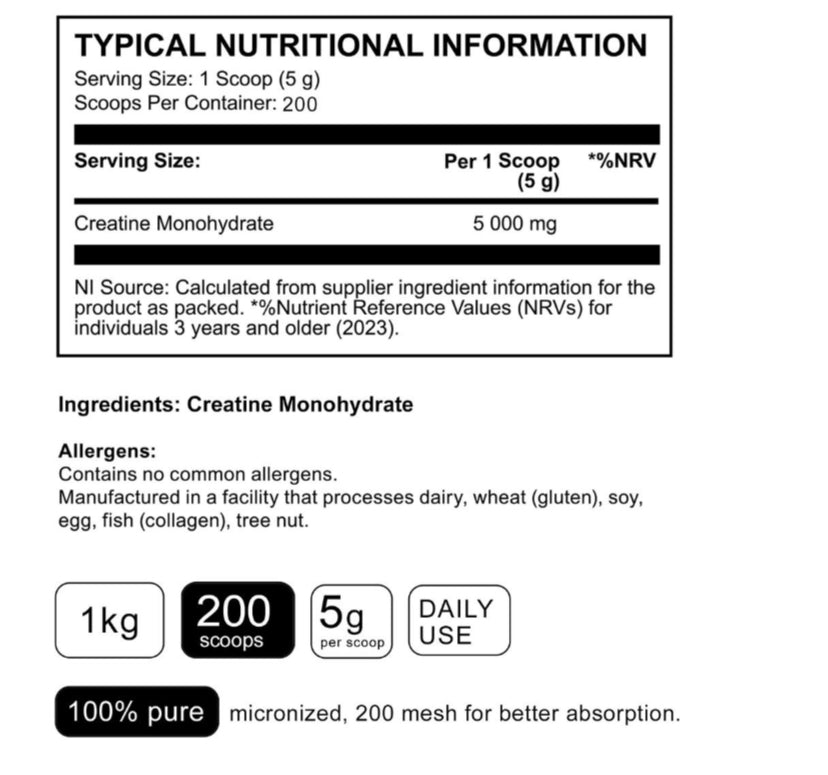 Creatine Monohydrate - 200 servings - Naked Powders