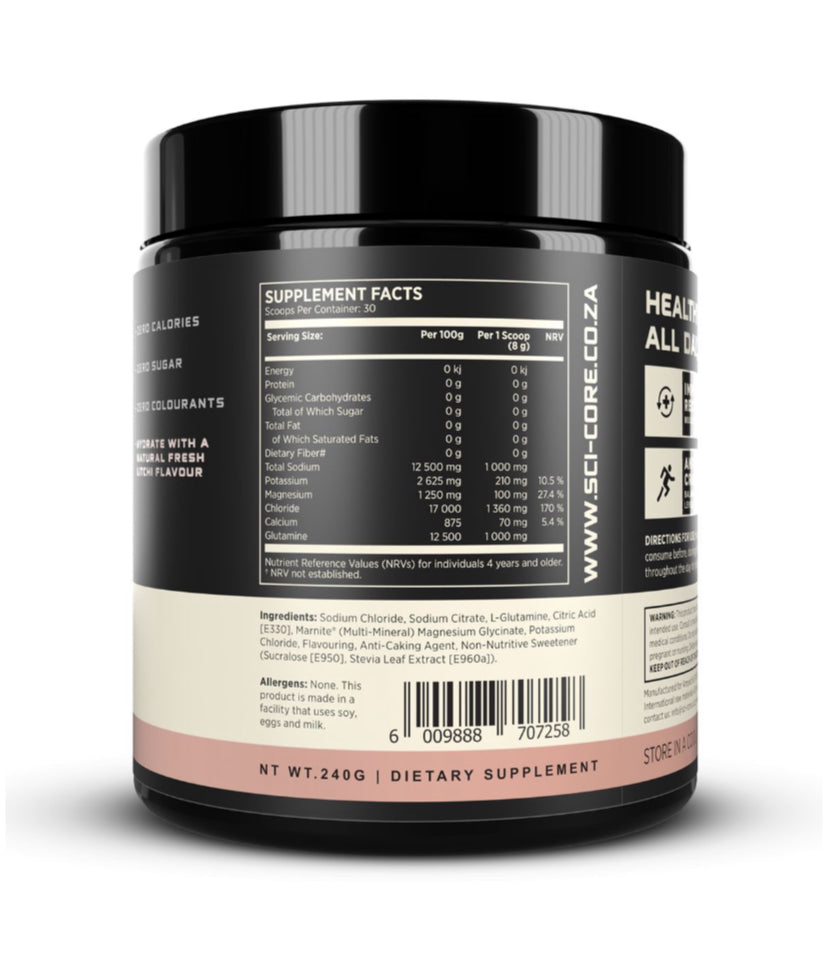 Hydration Salt - Zero Sugar Electrolytes - 30 Servings - Litchi
