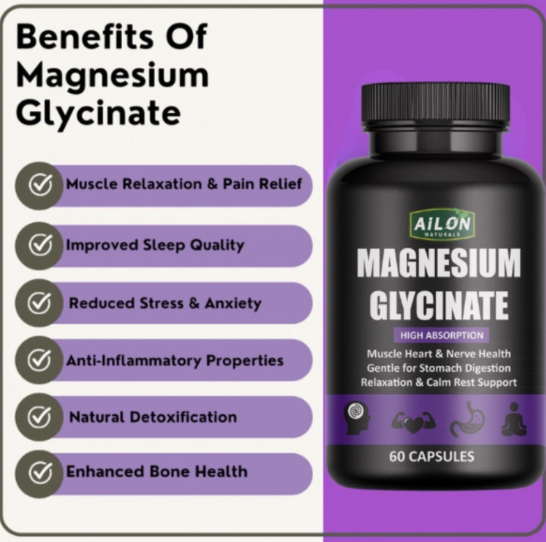 Magnesium Glycinate - High Absorption, Muscle & Sleep Support